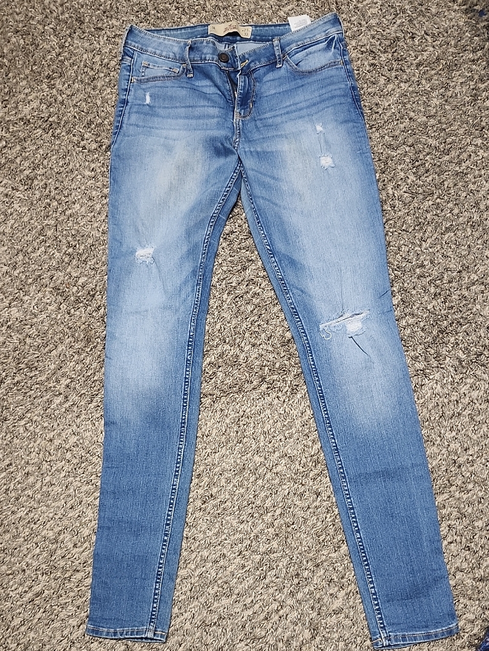 Hollister Light Wash Distressed Skinny Jeans